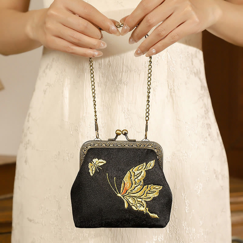Borsa a mano con manico in metallo, Buddha Stones , orchidee