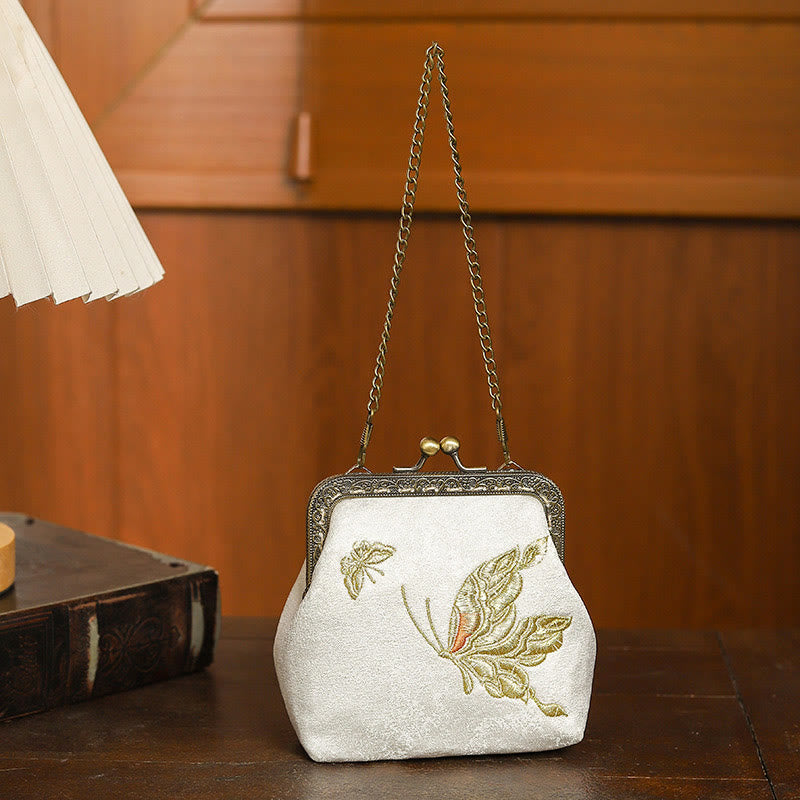 Borsa a mano con manico in metallo, Buddha Stones , orchidee