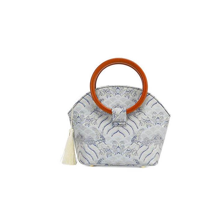 Borsa a mano con stampa a conchiglia di nuvole di buon auspicio Buddha Stones - image 2