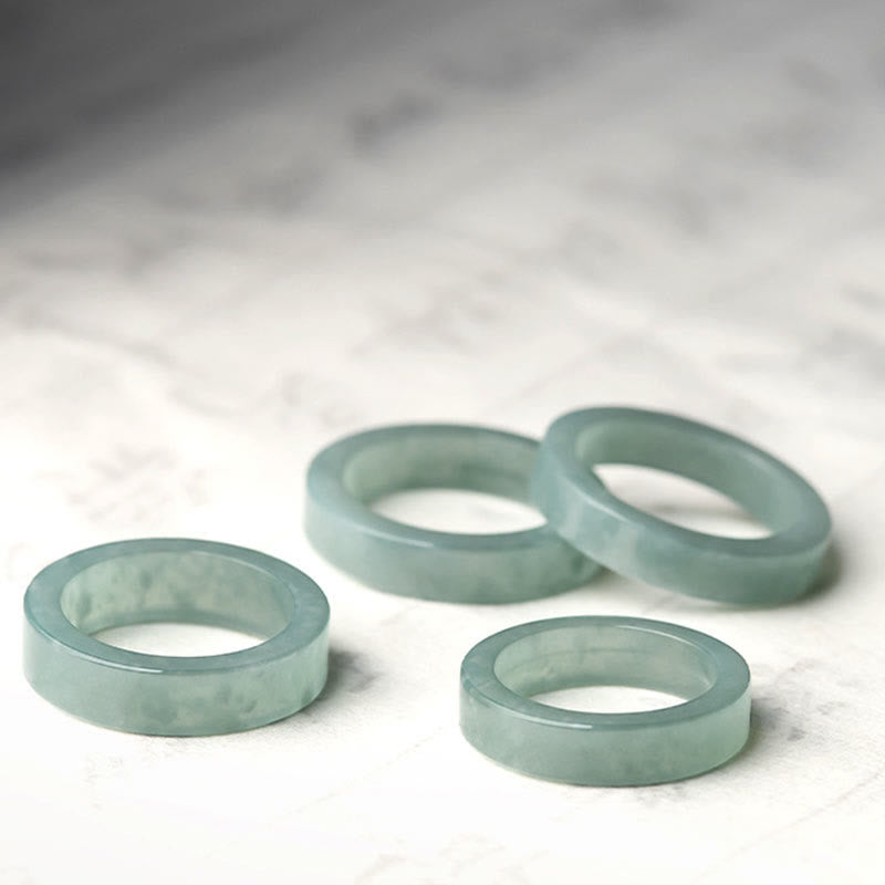 Anello di fortuna e prosperità in giada naturale Buddha Stones