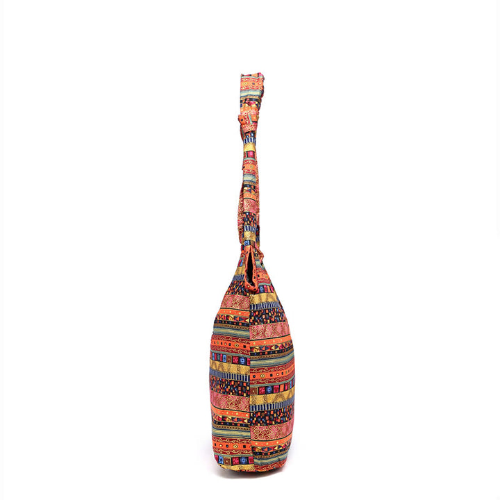 Borsa a tracolla con strisce di cotone Buddha Stones