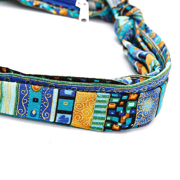 Borsa a tracolla con strisce di cotone Buddha Stones