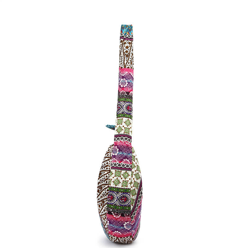 Borsa a tracolla con stampa a strisce di cotone Buddha Stones