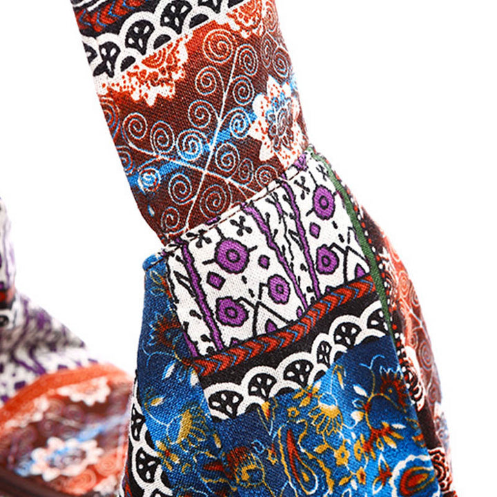 Borsa a tracolla con stampa a strisce di cotone Buddha Stones