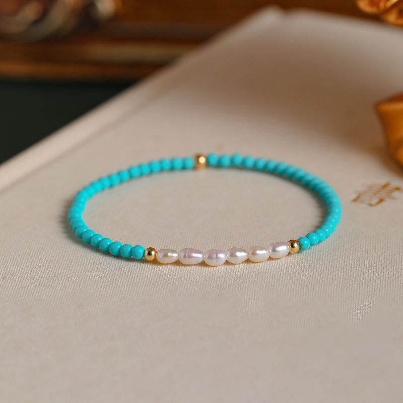 Braccialetto di protezione con piccole perle di agata rossa e turchese Buddha Stones