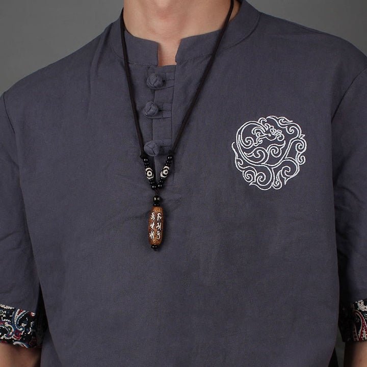 Ciondolo con collana di ricchezza Buddha Stones Tibet Om Mani Padme Hum Dzi con perline Avalokitesvara - image 10