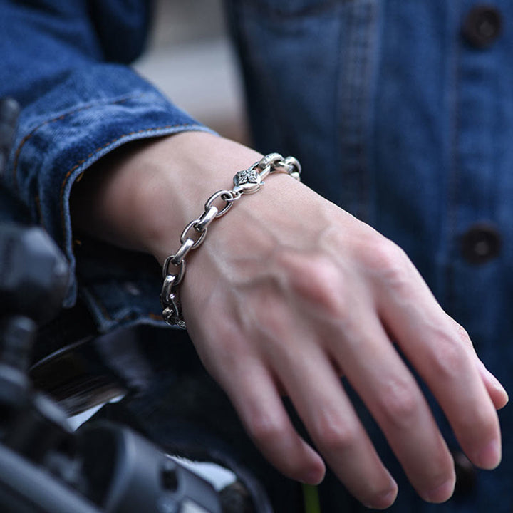 Bracciale Buddha Stones in argento sterling 925 con sei parole vere e saggezza, calma - image 8
