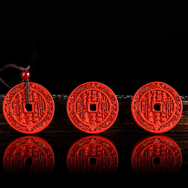 Buddha Stones Cinnabar naturale Fantasmi di montagna Spendere soldi Bagua Design Benedizione Collana Pendente