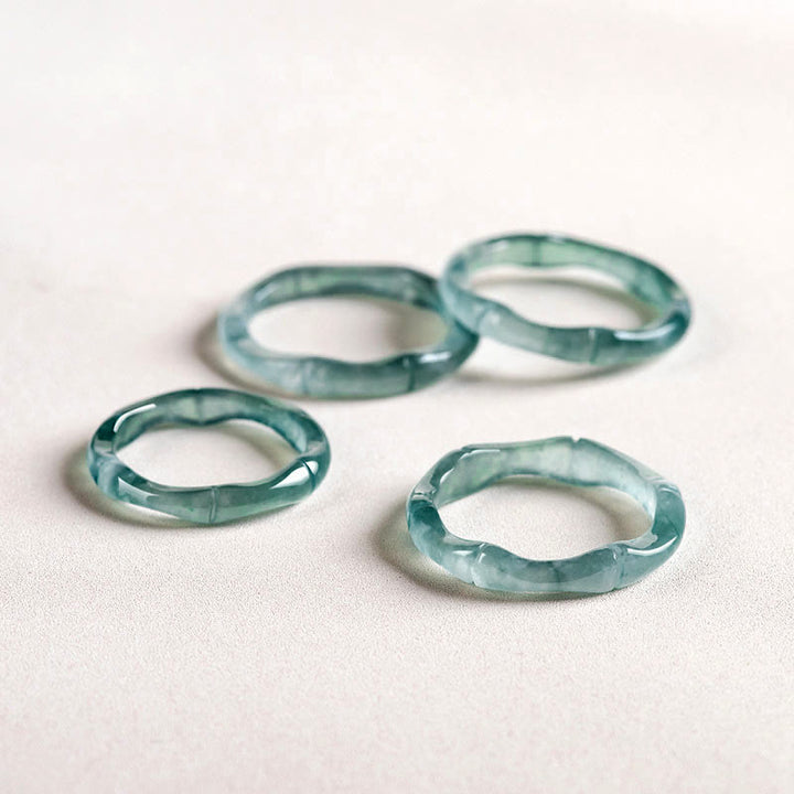 Buddha Stones Natural Jade Bamboo Prosperity Abbondanza