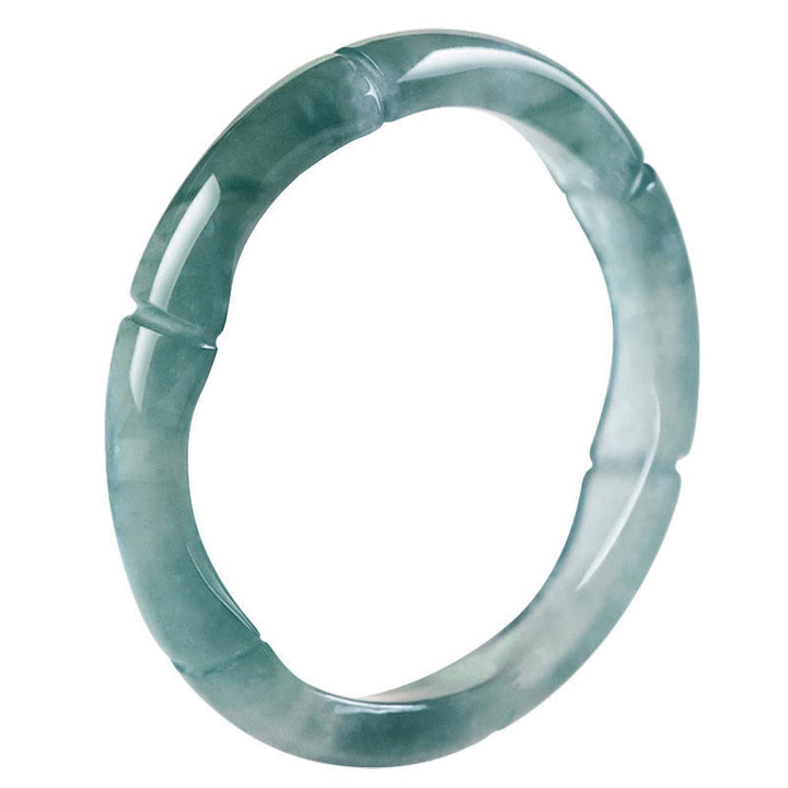 Buddha Stones Natural Jade Bamboo Prosperity Abbondanza