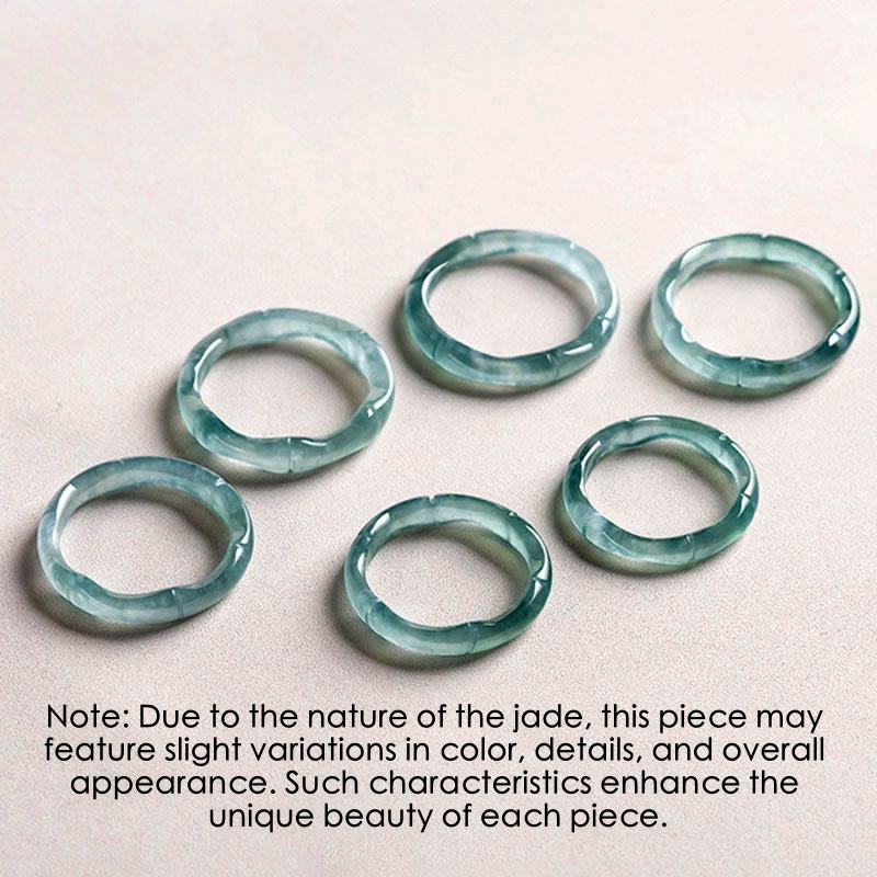 Buddha Stones Natural Jade Bamboo Prosperity Abbondanza