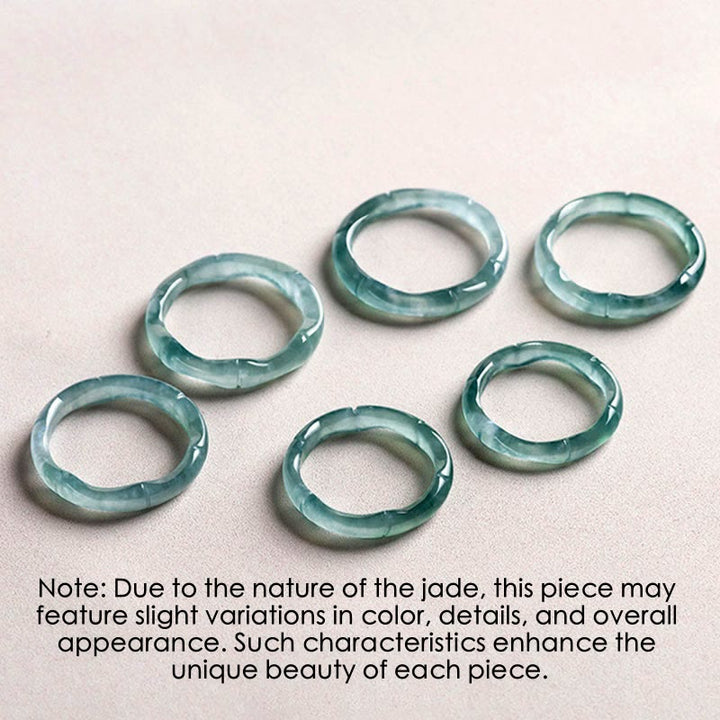 Buddha Stones Natural Jade Bamboo Prosperity Abbondanza
