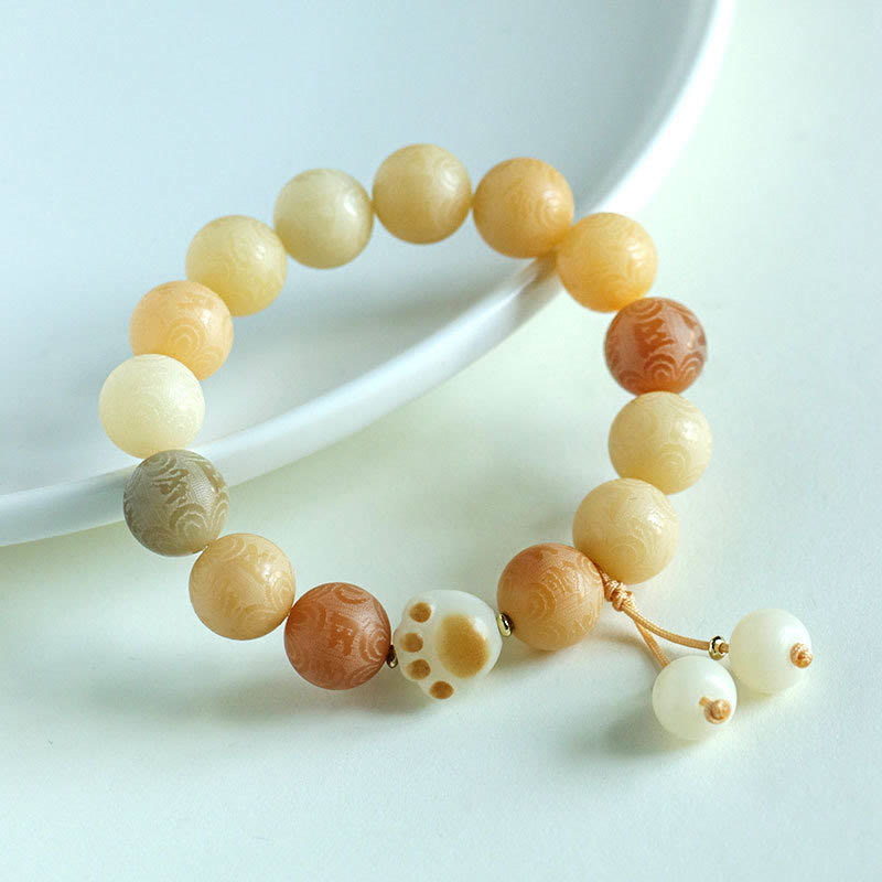 Braccialetto dell'armonia intagliato Buddha Stones Bodhi Seed Om Mani Padme Hum