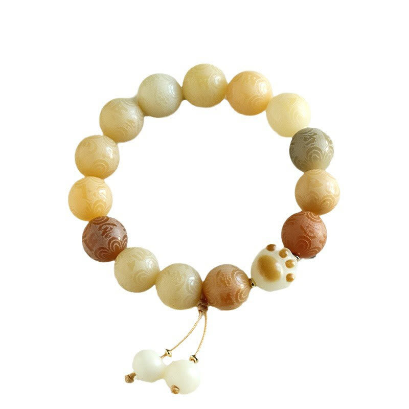 Braccialetto dell'armonia intagliato Buddha Stones Bodhi Seed Om Mani Padme Hum