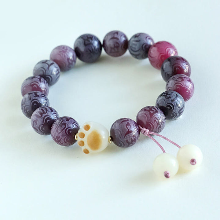 Braccialetto dell'armonia intagliato Buddha Stones Bodhi Seed Om Mani Padme Hum