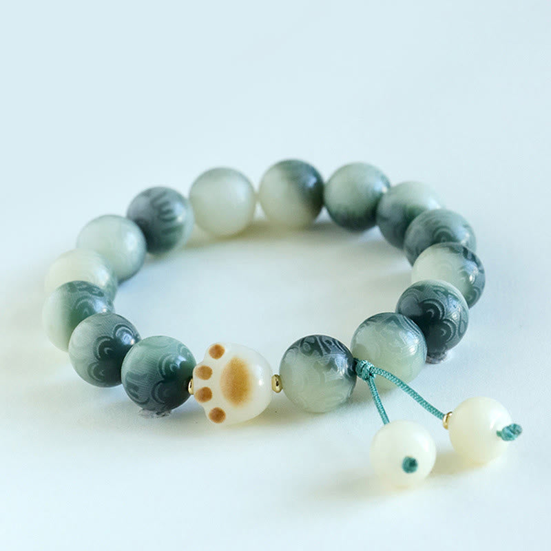 Braccialetto dell'armonia intagliato Buddha Stones Bodhi Seed Om Mani Padme Hum