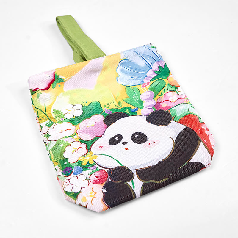 Borsa a mano in tela di nespolo con motivo panda orchidea Buddha Stones - image 3