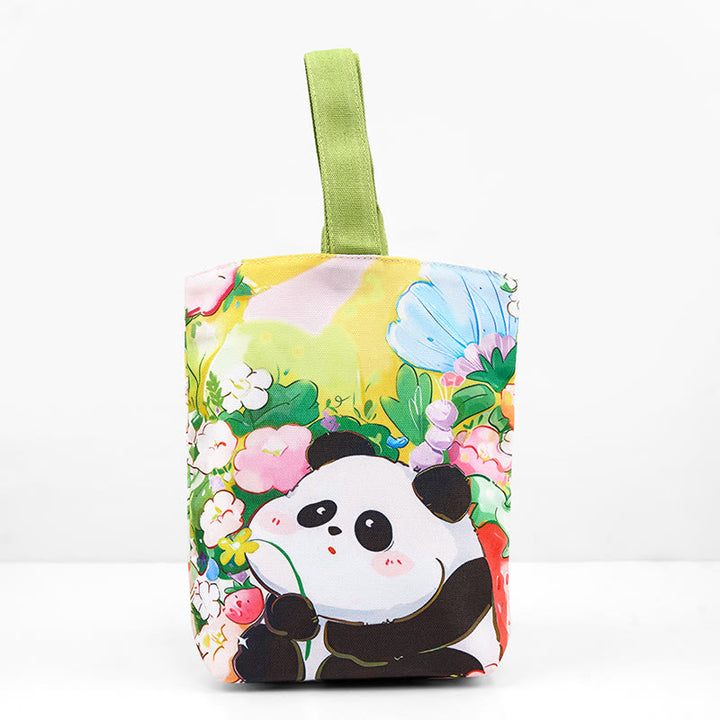 Borsa a mano in tela di nespolo con motivo panda orchidea Buddha Stones - image 2