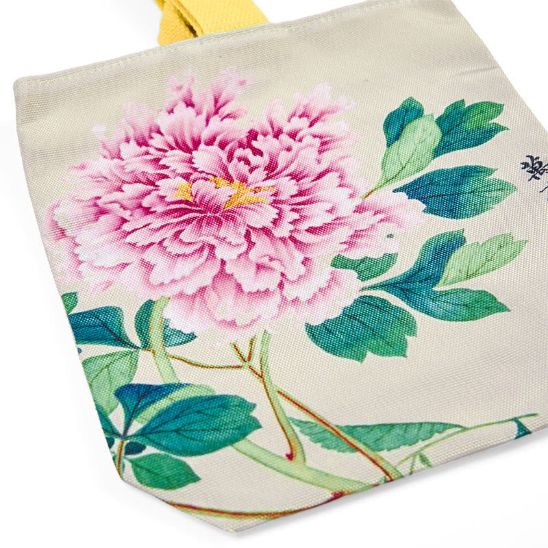 Borsa a mano in tela con Buddha Stones e peonia - image 4