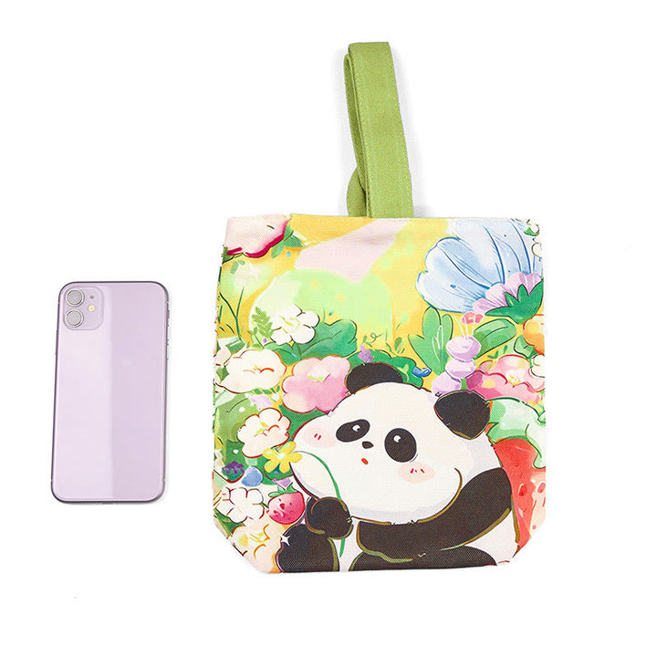 Borsa a mano in tela di nespolo con motivo panda orchidea Buddha Stones - image 4