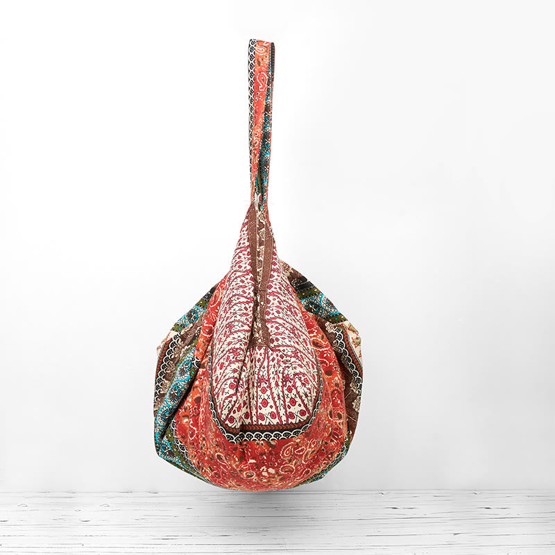 Borsa a tracolla in cotone con motivo a strisce colorate Buddha Stones - image 5
