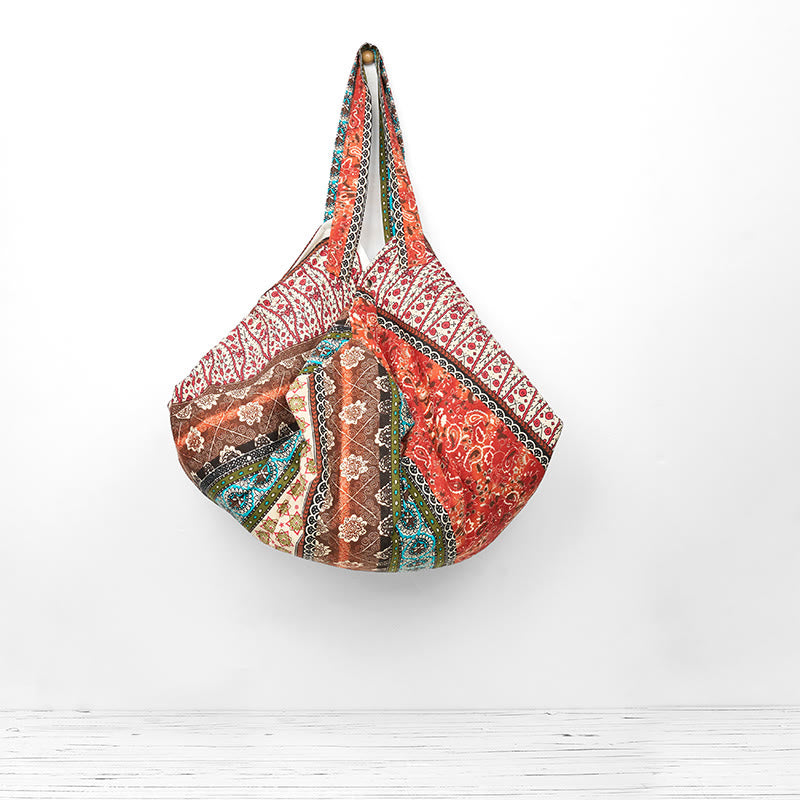 Borsa a tracolla in cotone con motivo a strisce colorate Buddha Stones - image 4