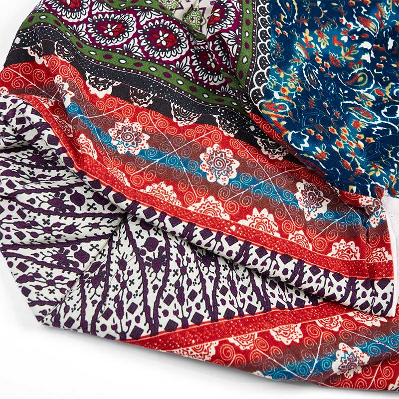 Borsa a tracolla in cotone con motivo a strisce colorate Buddha Stones - image 8