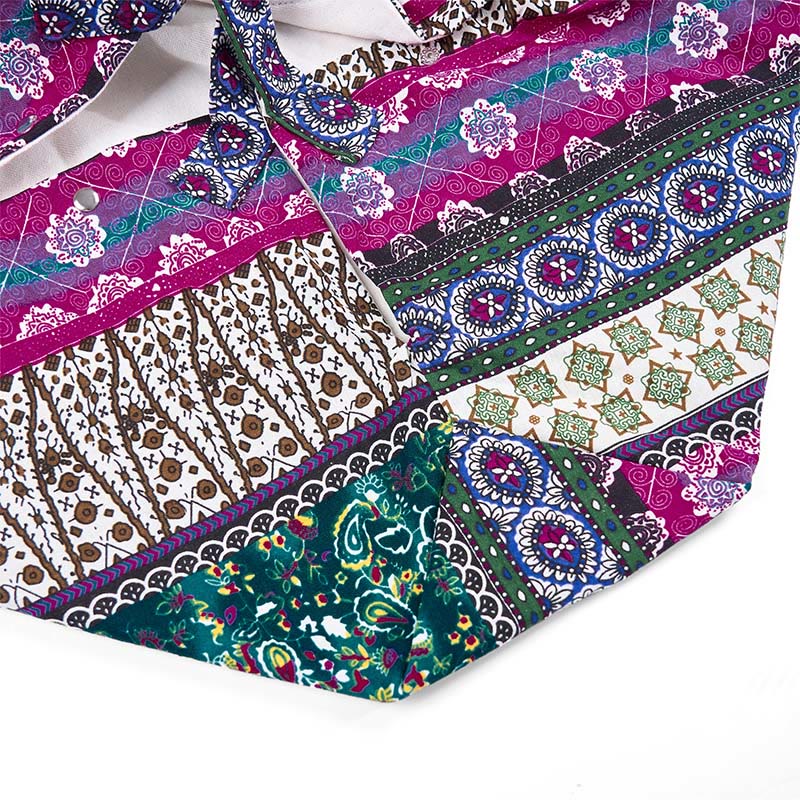 Borsa a tracolla in cotone con motivo a strisce colorate Buddha Stones - image 16