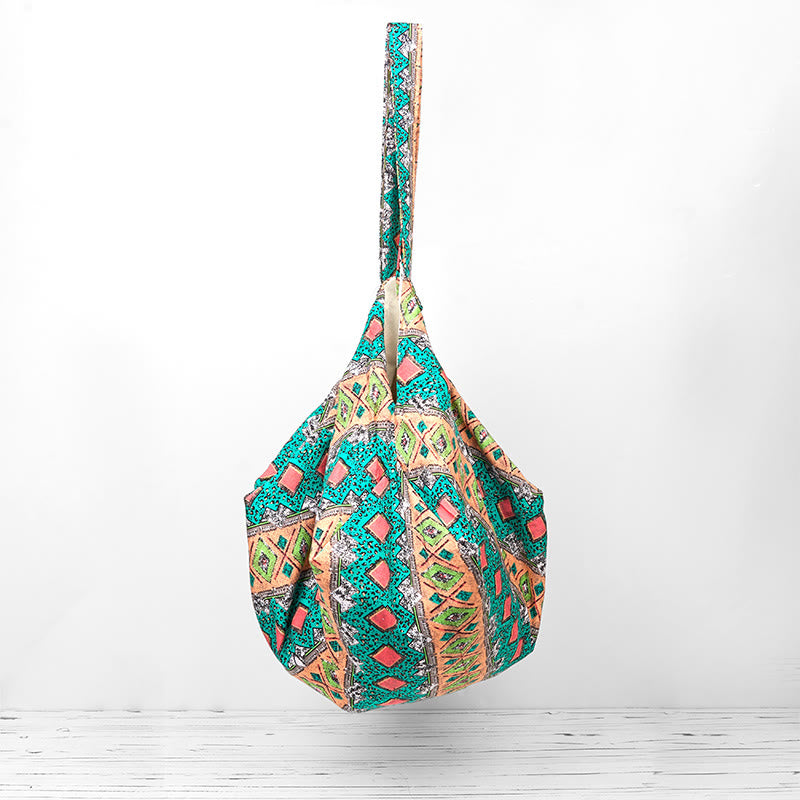 Borsa a tracolla in cotone con motivo a strisce colorate Buddha Stones - image 19