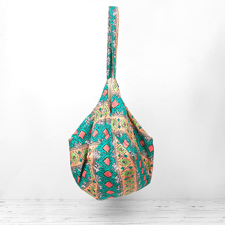 Borsa a tracolla in cotone con motivo a strisce colorate Buddha Stones - image 19