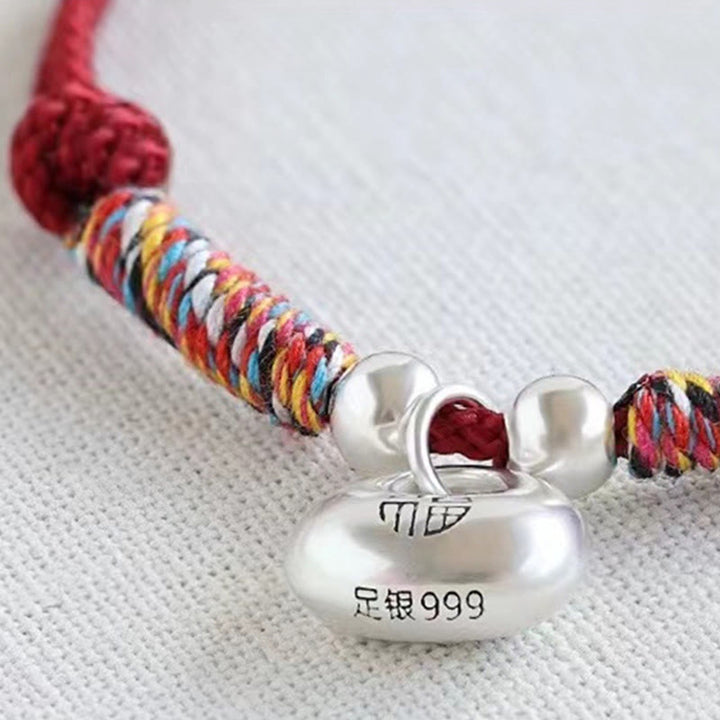 Bracciale intrecciato con carattere Fu in argento sterling 925 fatto a mano con Buddha Stones, sicuro e fortunato - image 9