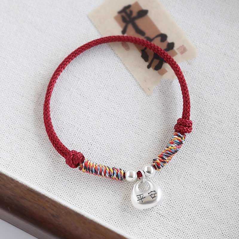 Bracciale intrecciato con carattere Fu in argento sterling 925 fatto a mano con Buddha Stones, sicuro e fortunato - image 8
