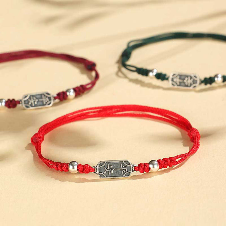 Bracciale intrecciato in argento sterling 925 fatto a mano con Buddha Stones, pace e gioia, protezione sicura e benefica - image 15