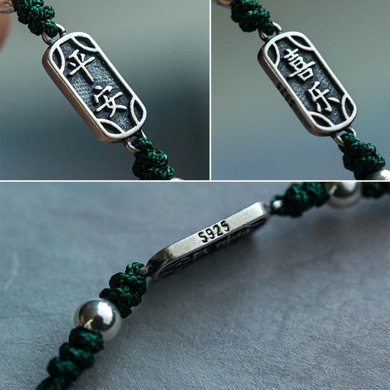 Bracciale intrecciato in argento sterling 925 fatto a mano con Buddha Stones, pace e gioia, protezione sicura e benefica - image 25