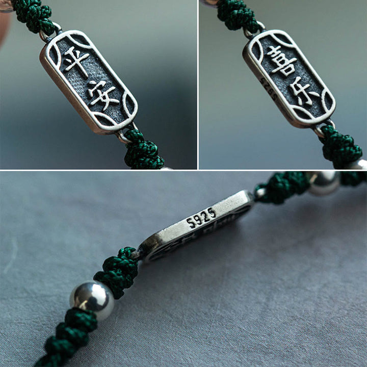 Bracciale intrecciato in argento sterling 925 fatto a mano con Buddha Stones, pace e gioia, protezione sicura e benefica - image 25
