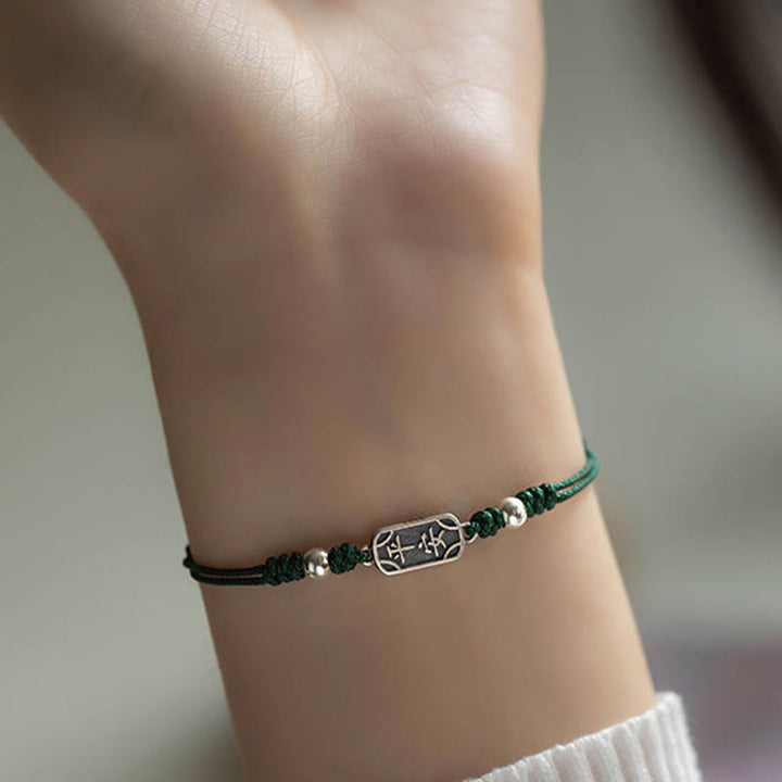 Bracciale intrecciato in argento sterling 925 fatto a mano con Buddha Stones, pace e gioia, protezione sicura e benefica - image 28