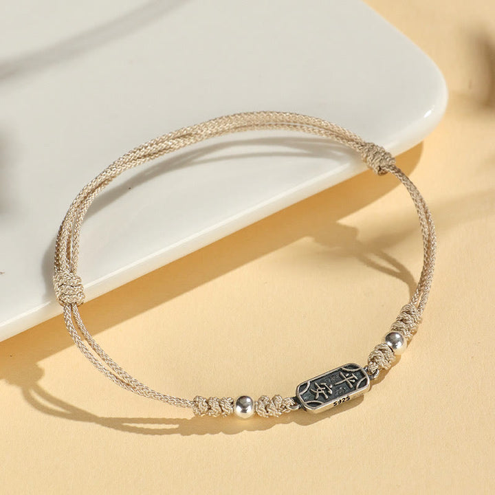 Bracciale intrecciato in argento sterling 925 fatto a mano con Buddha Stones, pace e gioia, protezione sicura e benefica - image 36