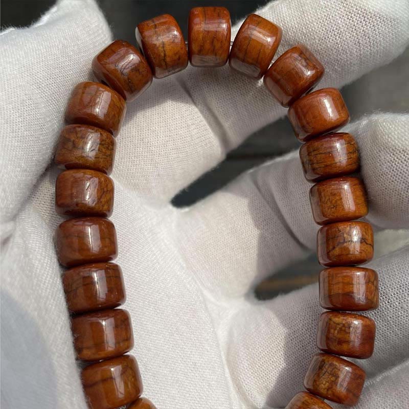 Braccialetto di forza Buddha Stones di osso tibetane, perline Dzi a tre occhi, corno di pecora, agata rossa