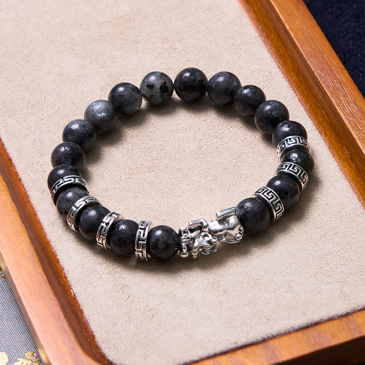 Braccialetto Buddha Stones Black Glitter Stone PiXiu Power