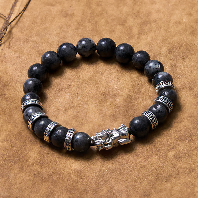 Braccialetto Buddha Stones Black Glitter Stone PiXiu Power