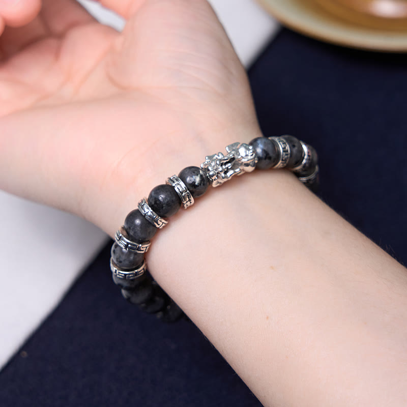 Braccialetto Buddha Stones Black Glitter Stone PiXiu Power