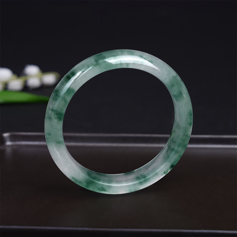 Braccialetto portafortuna con fiore galleggiante in giada naturale Buddha Stones - image 7