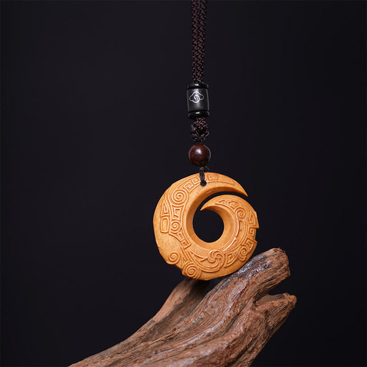 Buddha Stones Legno di ebano Sandalo La fortuna di una persona migliora Modello di design Collana con ciondolo di pace - image 11