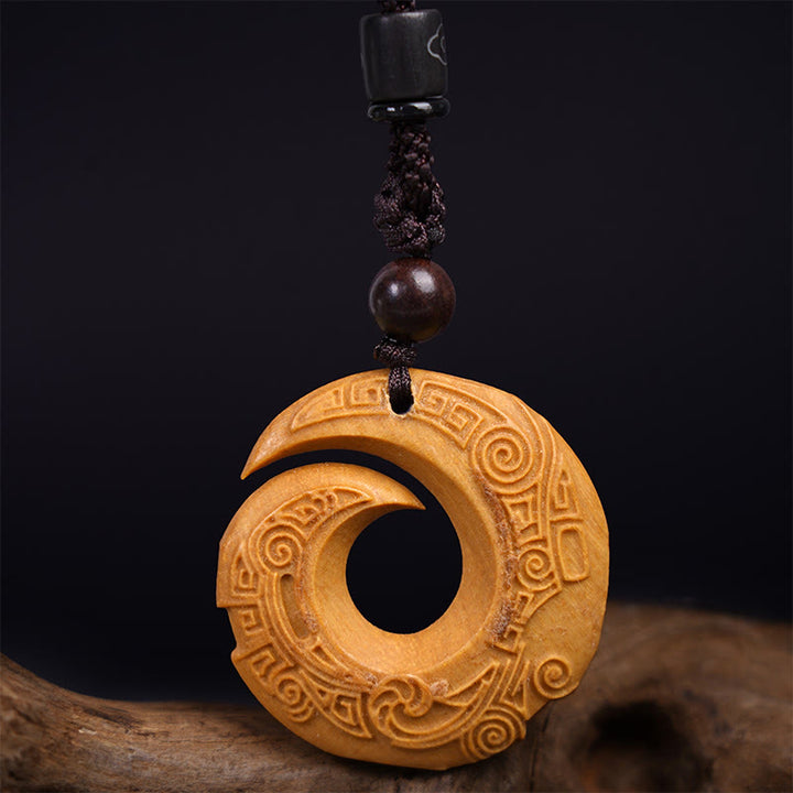 Buddha Stones Legno di ebano Sandalo La fortuna di una persona migliora Modello di design Collana con ciondolo di pace - image 15