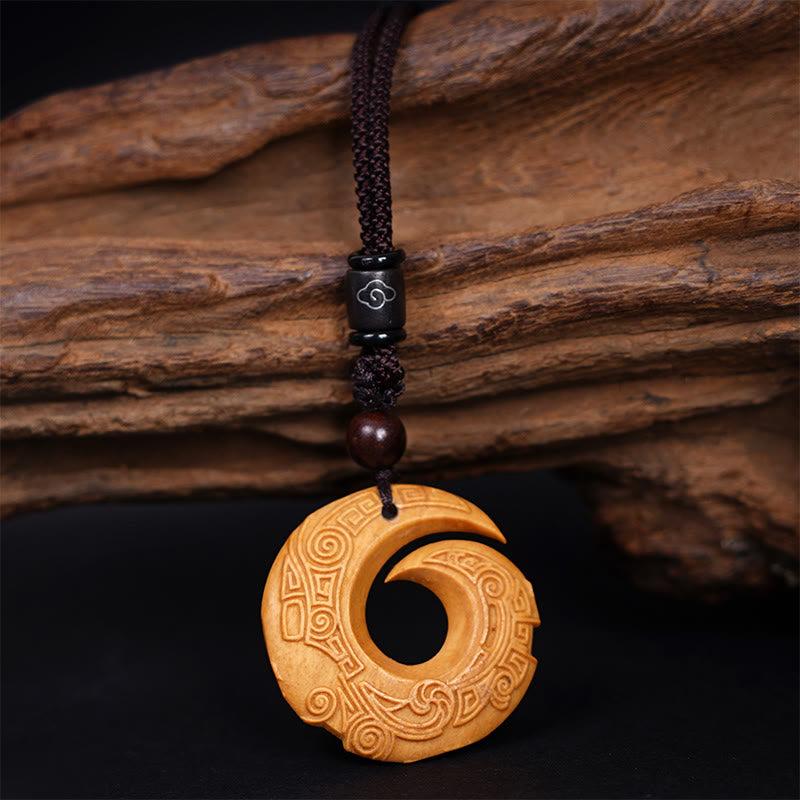 Buddha Stones Legno di ebano Sandalo La fortuna di una persona migliora Modello di design Collana con ciondolo di pace - image 13