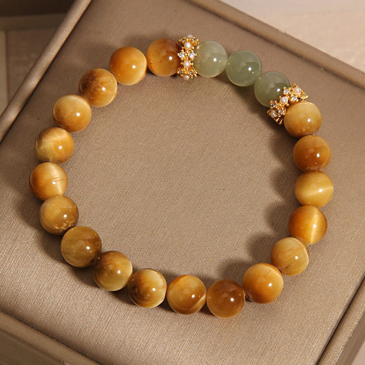 Braccialetto Buddha Stones Tiger Eye Jade Courage