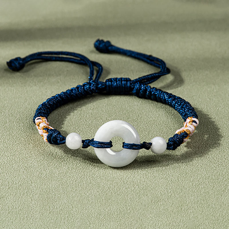 Braccialetto di corda rossa Buddha Stones Jade Luck Abbondanza
