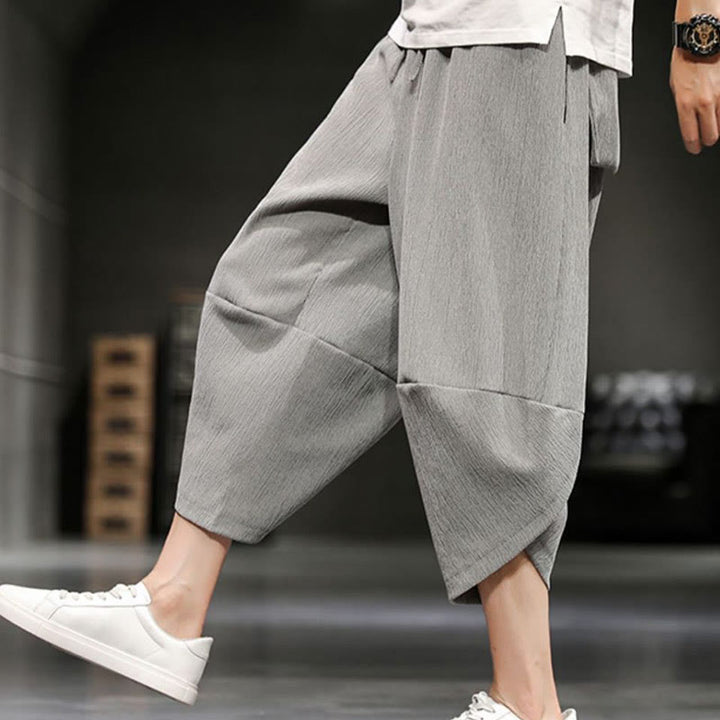 Pantaloni corti da uomo Buddha Stones Summer Solid con tasche - Grigio chiaro - US/UK/AU46, EU56 (5XL)  - image 0