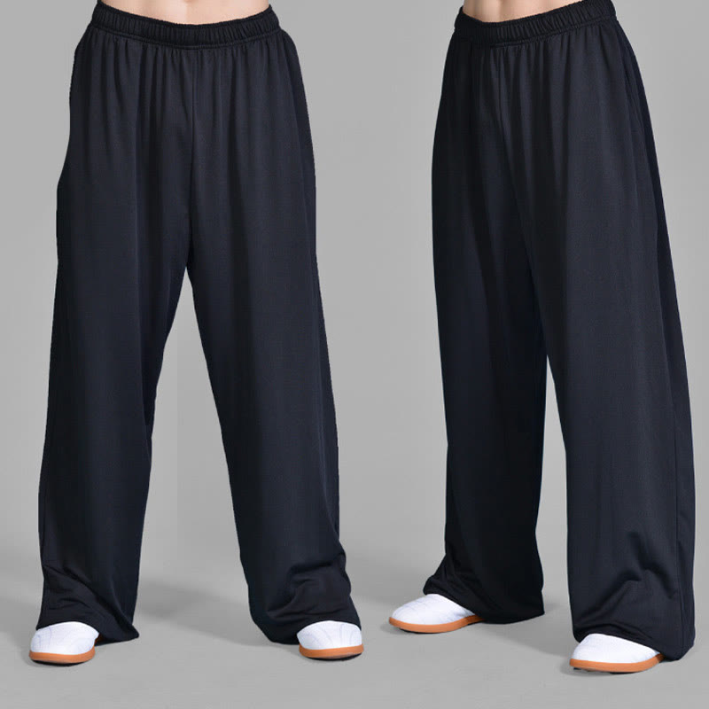 Pantaloni da pratica Tai Chi Qigong con elastico in vita unisex, estivi , Buddha Stones, con tasche - image 2