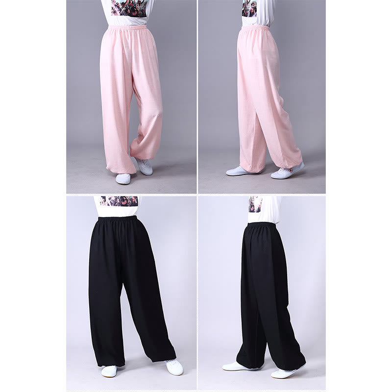 Pantaloni unisex in cotone e lino con elastico in vita, Buddha Stones , per la pratica del Tai Chi Qigong - image 17